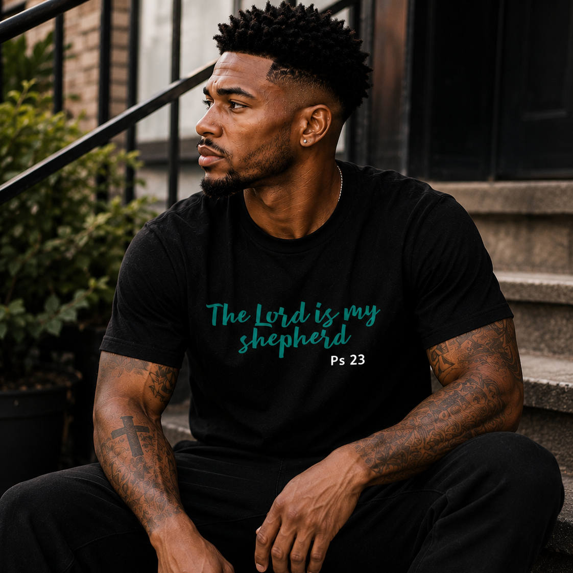 Lord is my Shepherd Tee – Black Edition